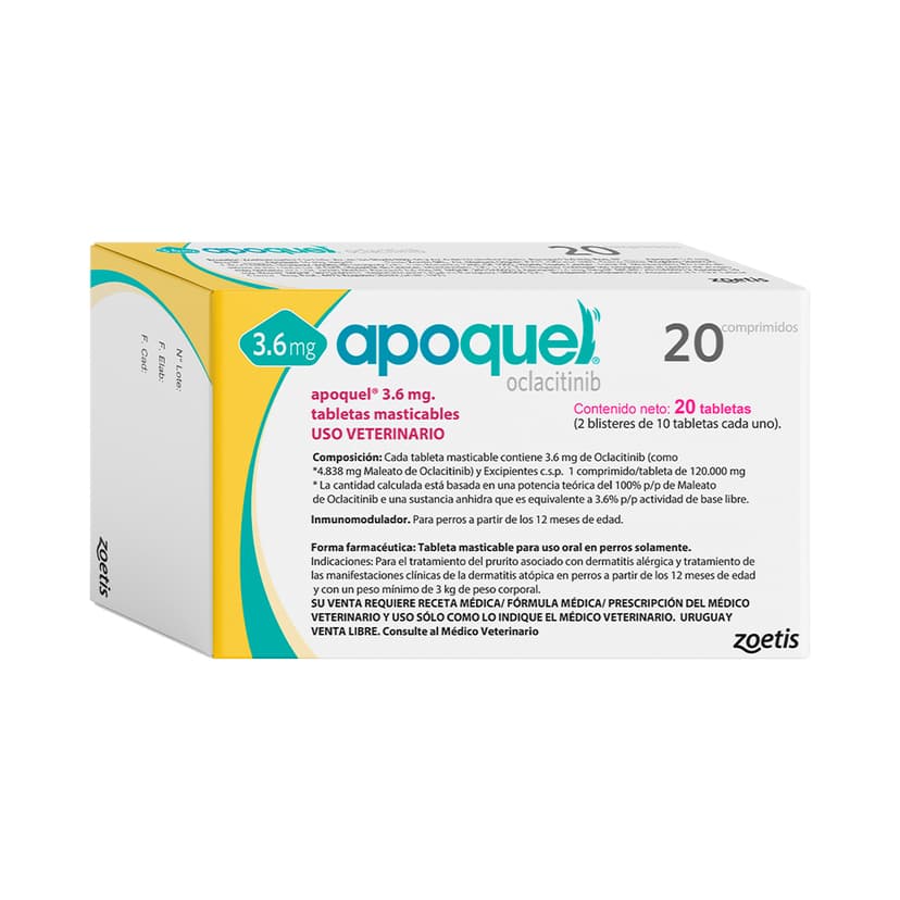 Antialérgico Apoquel perros 3,6 Mg 20 tabletas masticables