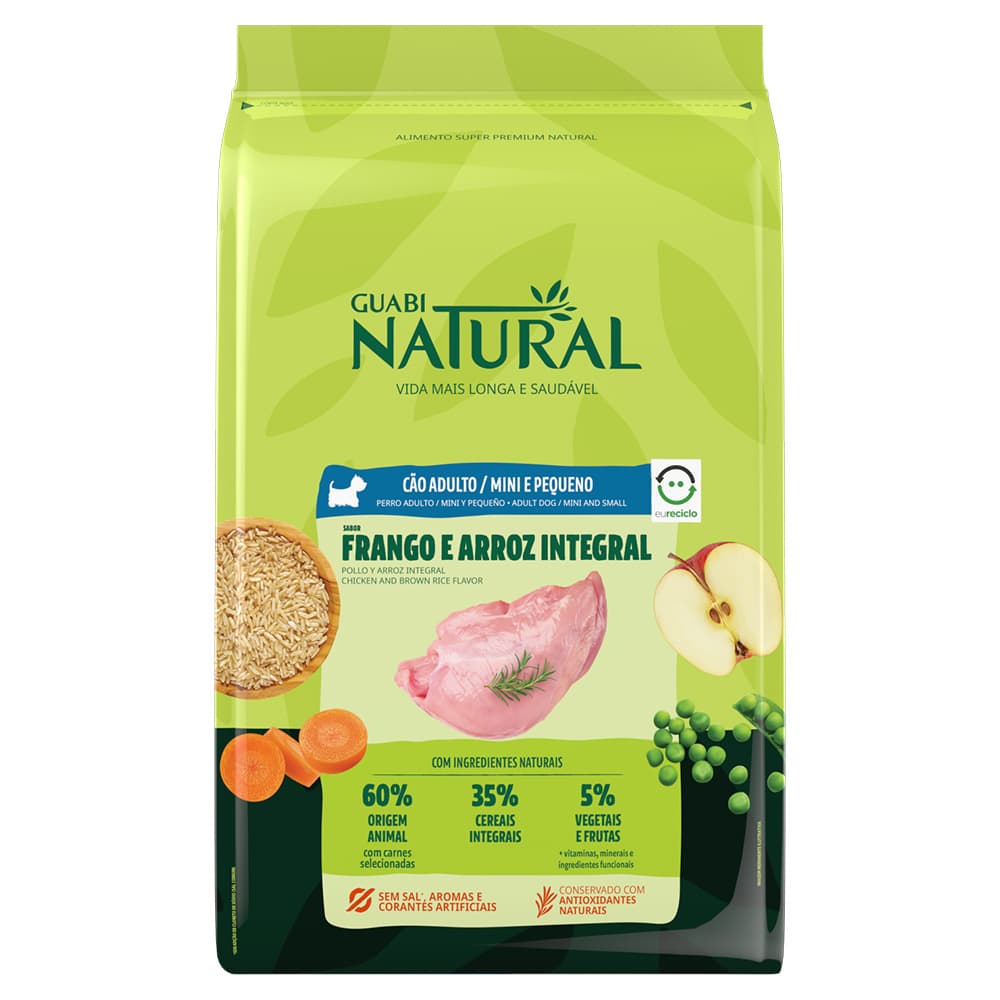 Alimento Para Perro Adulto Raza Mini Y Pequeña Guabi Natural Sabor Pollo Y Arroz Integral 1