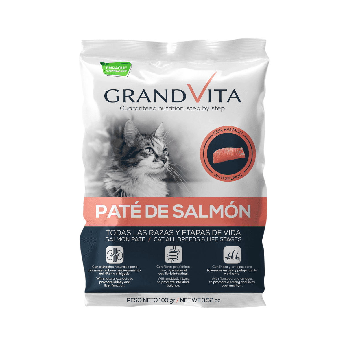 Grand Vita Etapas Alimento Húmedo Para Gato Paté De Salmón 100 G 1