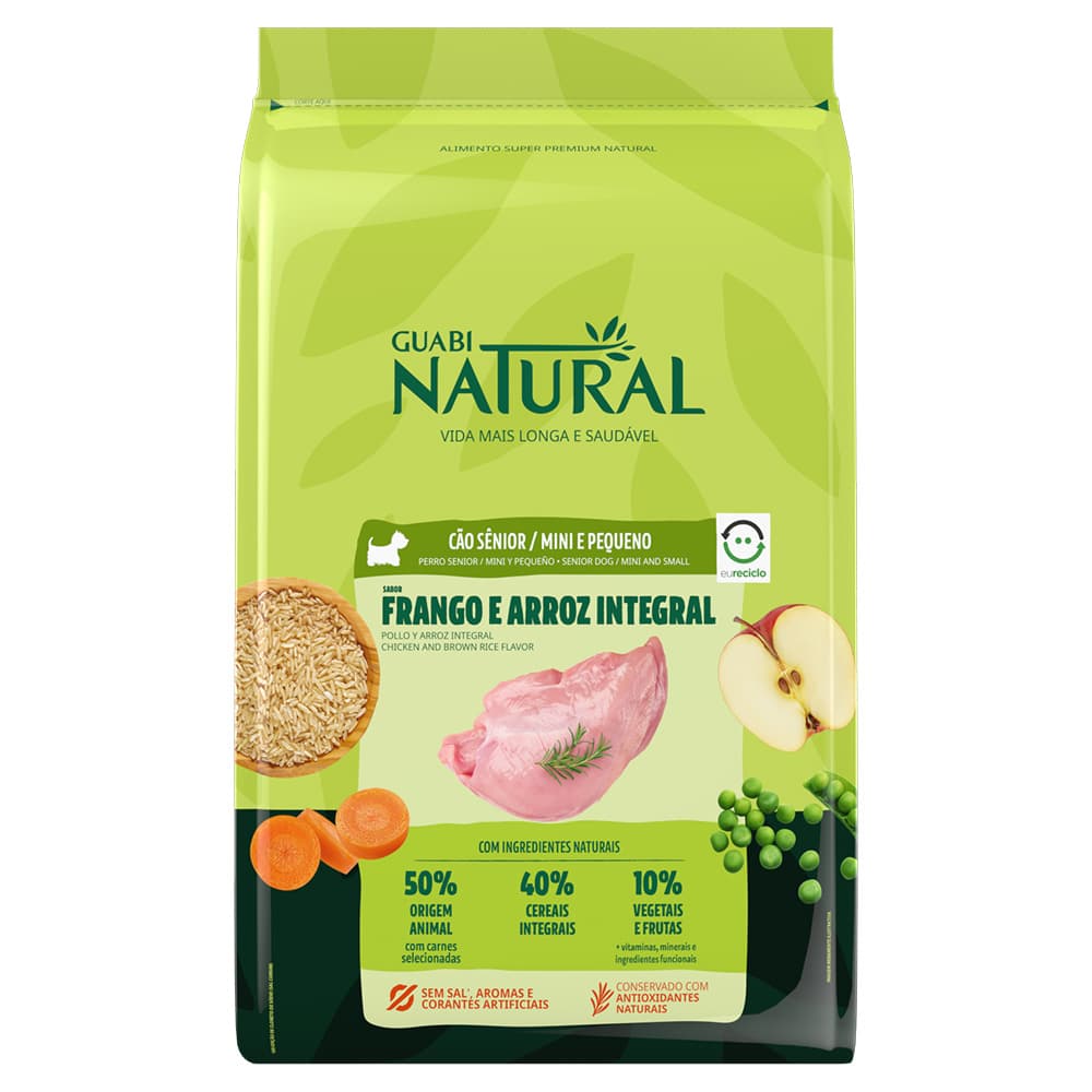 Alimento Para Perro Senior Raza Mini Y Pequeña Guabi Natural Sabor Pollo Y Arroz Integral 1