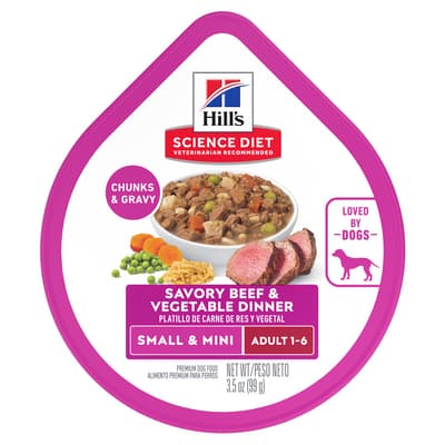 Comida Húmeda en tray para perros adultos de raza pequeña - Estofado de Res y Vegetales