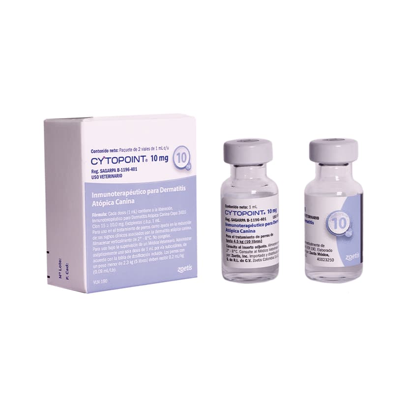 Inmunoterapieutico Para dermatitis Atópica Cytopoint Perros 10 Mg 2 Vial - Imagen 2 de 3