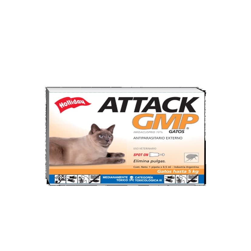 Desparasitante Externo para gatos Attack GMP 0,5ml (Hasta 5 KG)