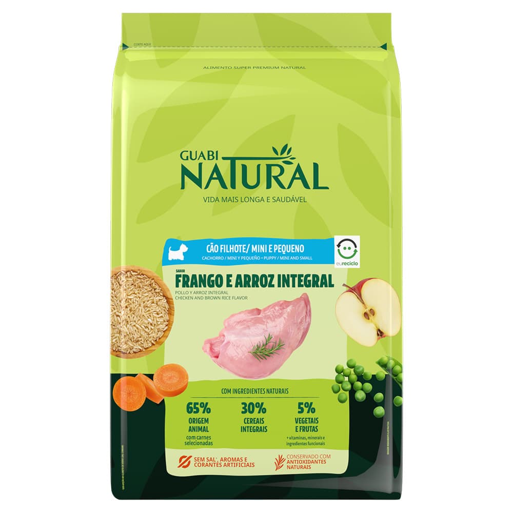 Alimento Para Perro Cachorro Raza Mini Y Pequeña Guabi Natural Sabor Pollo Y Arroz Integral 1