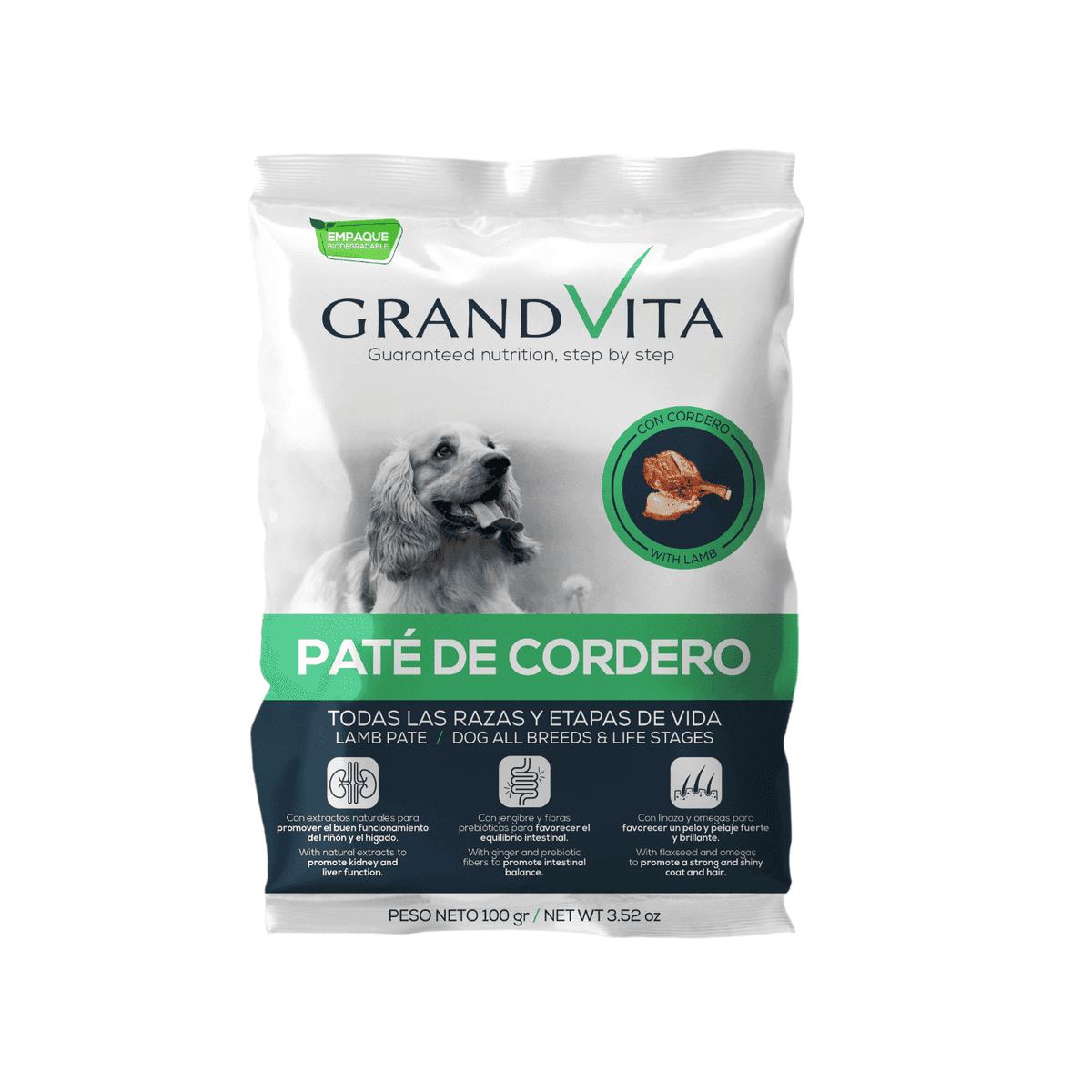 Grand Vita Etapas Alimento Húmedo Para Perro Paté De Cordero 100 G 1