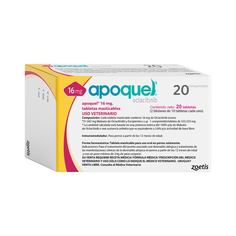 Antialérgico Apoquel perros 16 Mg 20 tabletas masticables