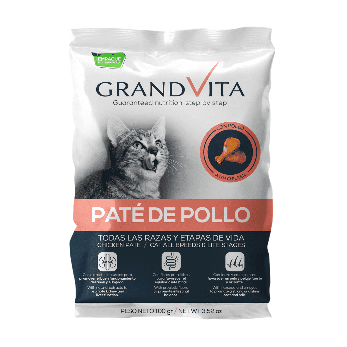 Grand Vita Etapas Alimento Húmedo Para Gato Paté De Pollo 100 G 1
