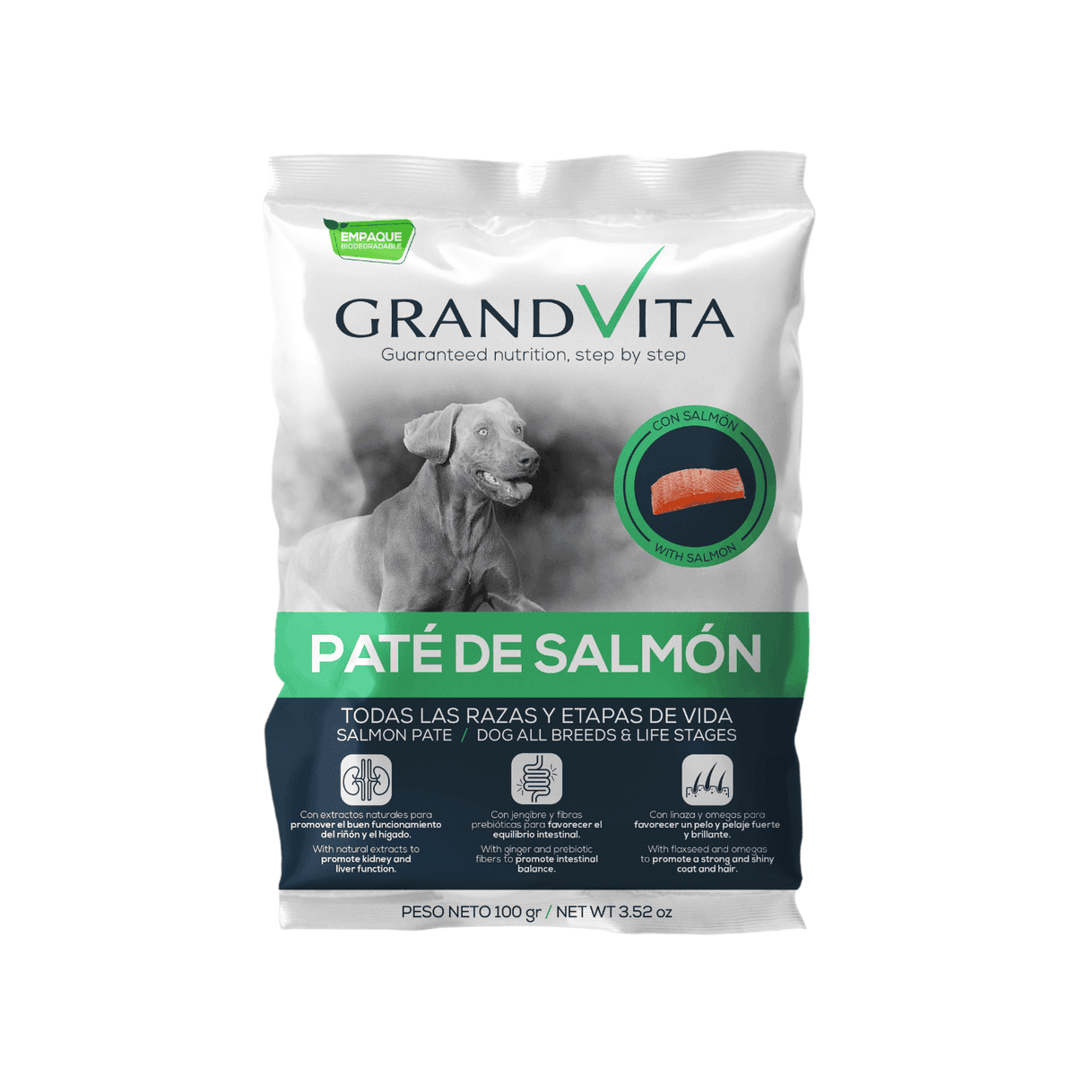 Grand Vita Etapas Alimento Húmedo Para Perro Paté De Salmón 100 G 1