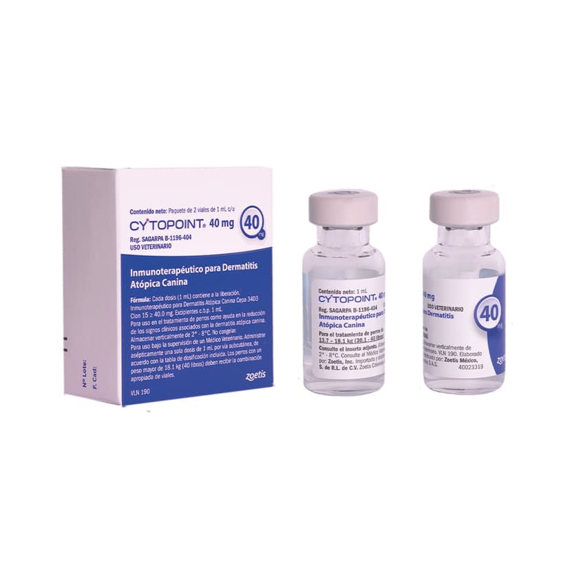 Inmunoterapieutico Para dermatitis Atópica Cytopoint Perros 40 Mg 2 Vial - Imagen 2 de 3