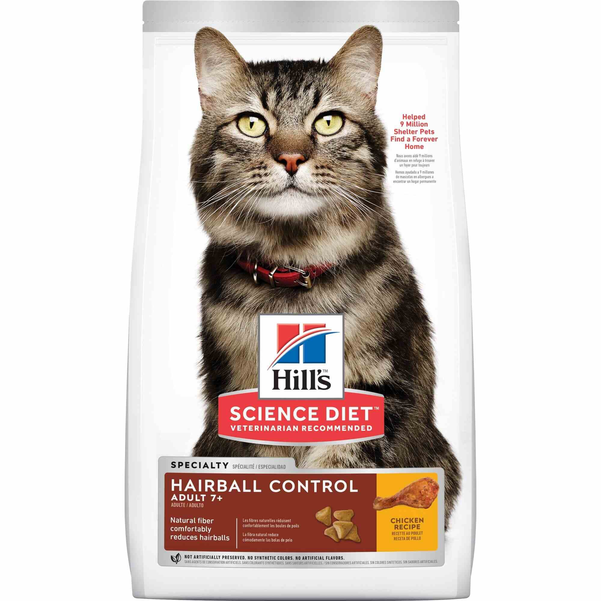 Comida para gato Hills Adulto 7+ Hairball