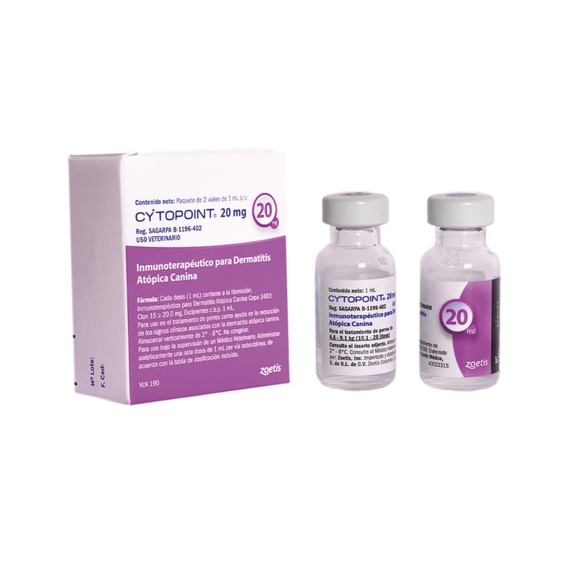 Inmunoterapieutico Para dermatitis Atópica Cytopoint Perros 20 Mg 2 Vial - Imagen 2 de 3
