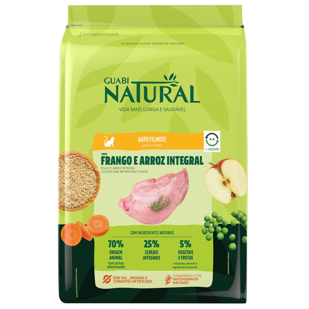 Alimento Para Gatito Guabi Natural Sabor Pollo Y Arroz Integral 1