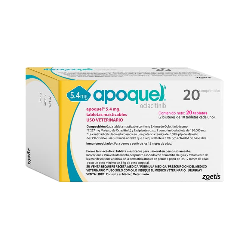 Antialérgico Apoquel perros 5,4 Mg 20 tabletas masticables
