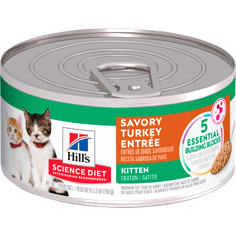 Hill’s Science Diet Kitten, alimento húmedo para gatitos Receta de pavo, 156g